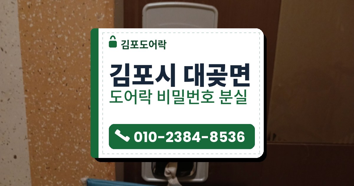 김포시 대곶면 출장 — 갈색 문에 은회색 덮개판을 대고 단 검은 레버형 도어락, 레버에 감긴 흰빛 천